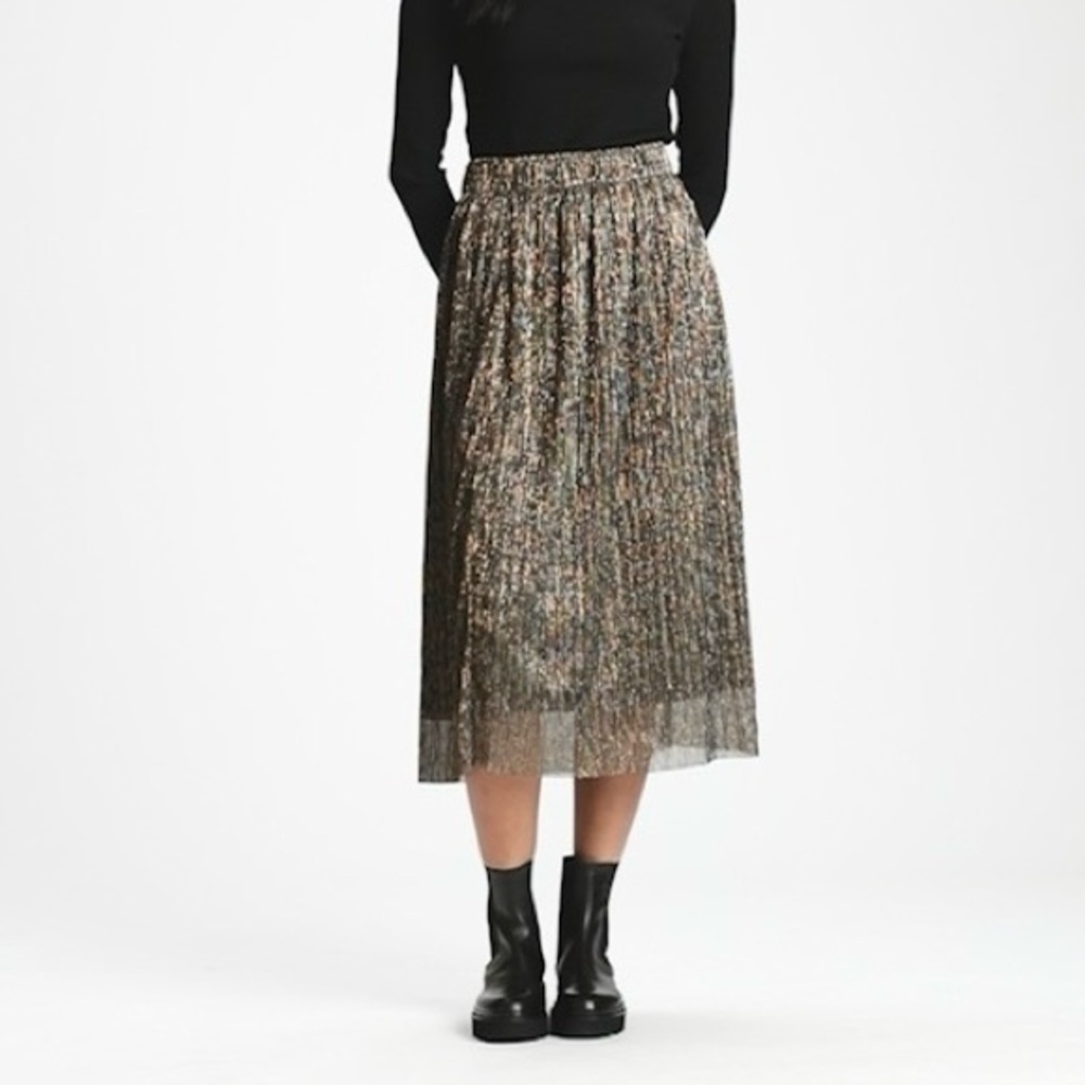 NWT GAP Metallic Crinkle Midi Skirt